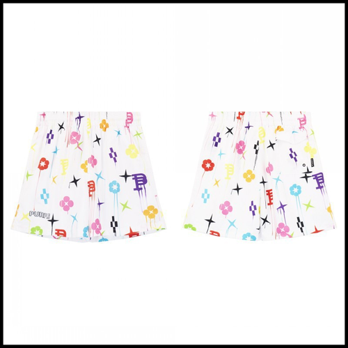 PURPLE BRAND SHORTS LOGOS WHITE