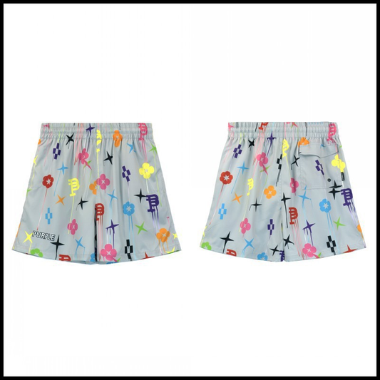 PURPLE BRAND SHORTS LOGOS GRAY