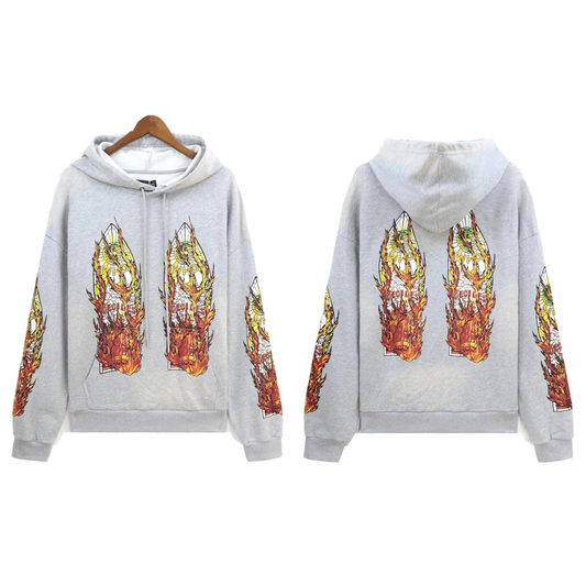WDW WASHED DIAMOND CRUSTED HOODIE GRAY