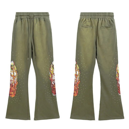WDW FLARED PANTS GREEN