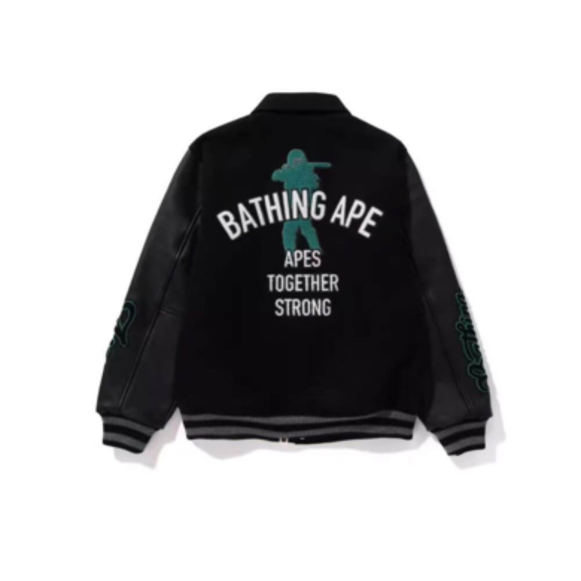 BAPE APE NEVER KILL BAPE BOMBER BLACK