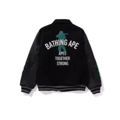 BAPE APE NEVER KILL BAPE BOMBER BLACK