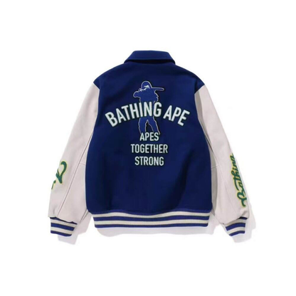 BAPE APE NEVER KILL BAPE BOMBER BLUE