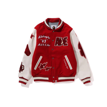 BAPE RED BOMBER JACKET