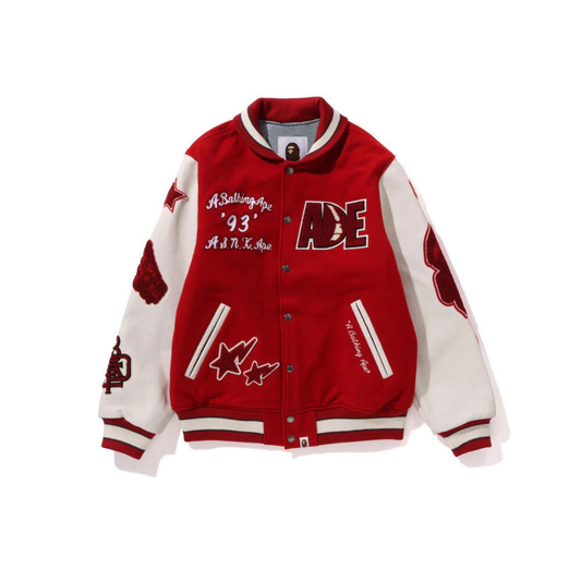 BAPE RED BOMBER JACKET