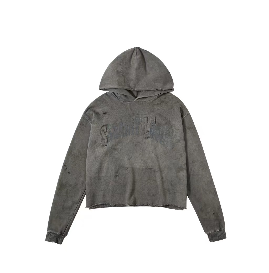 SSSAINT LOUIS CROPPED HOODIE GRAY