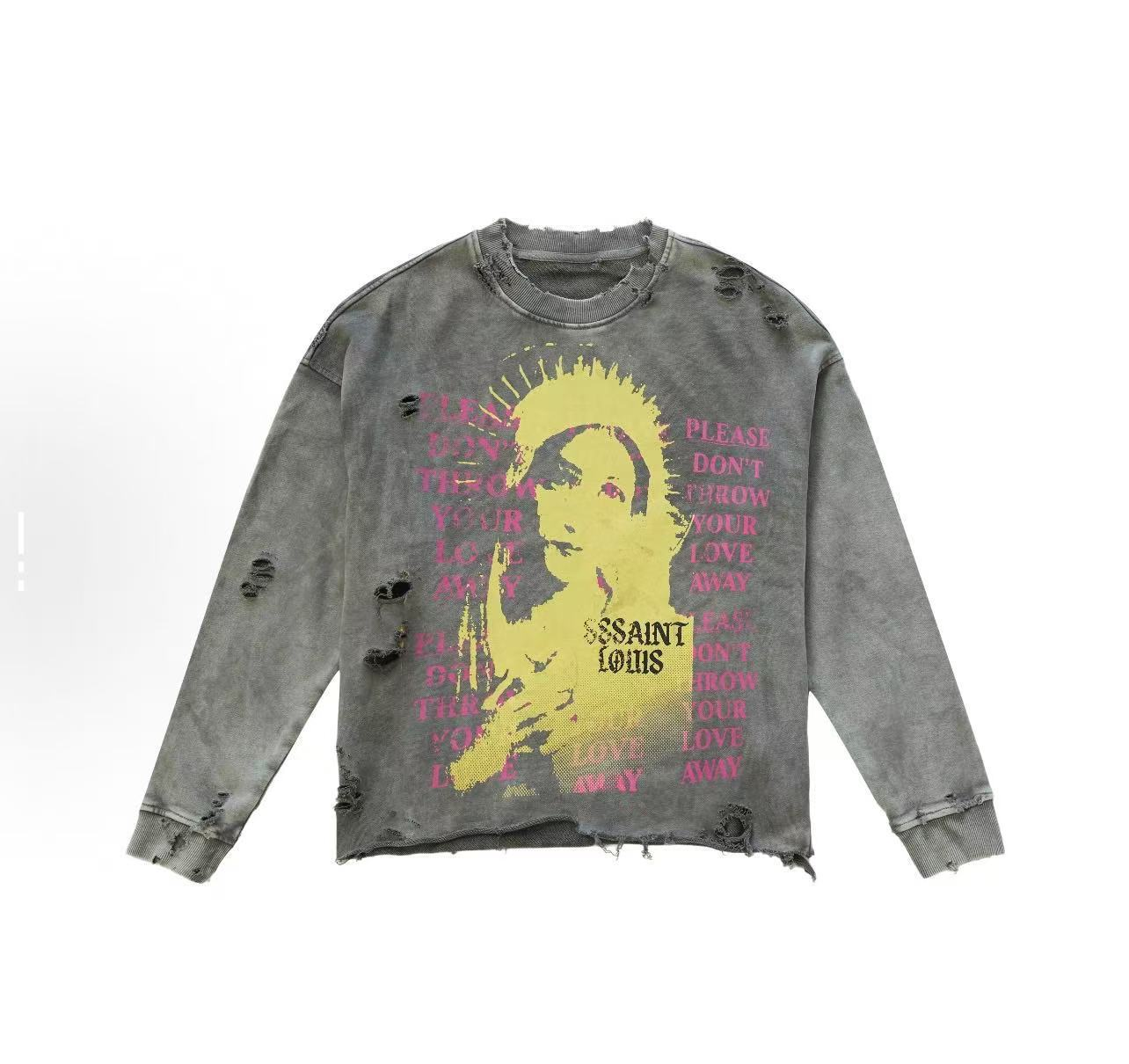 SSSAINT VIRGIN MARY TORN SWEATER