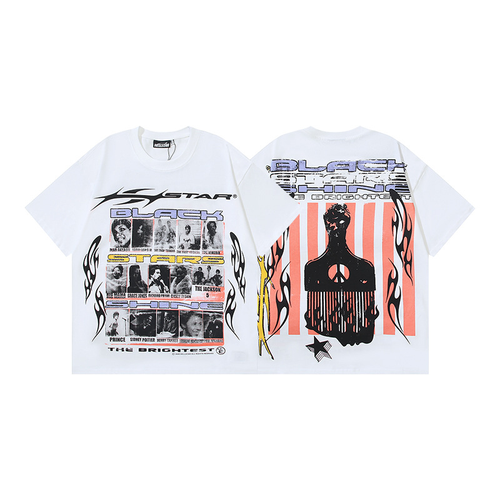 HELLSTAR MURICA BLACK SHINE SHIRT WHITE