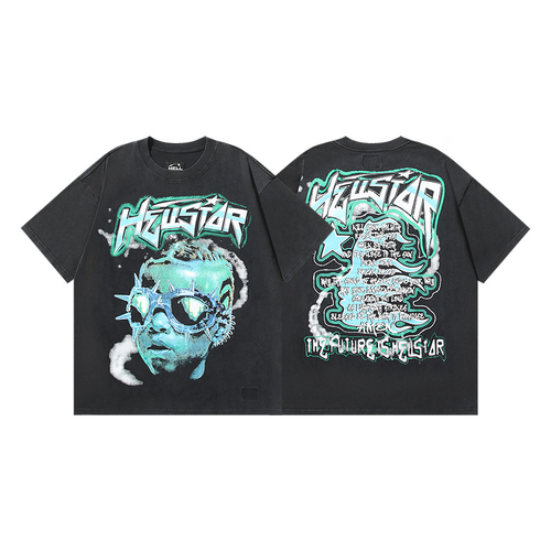 HELLSTAR BLUE GLASSES GUY SHIRT BLACK