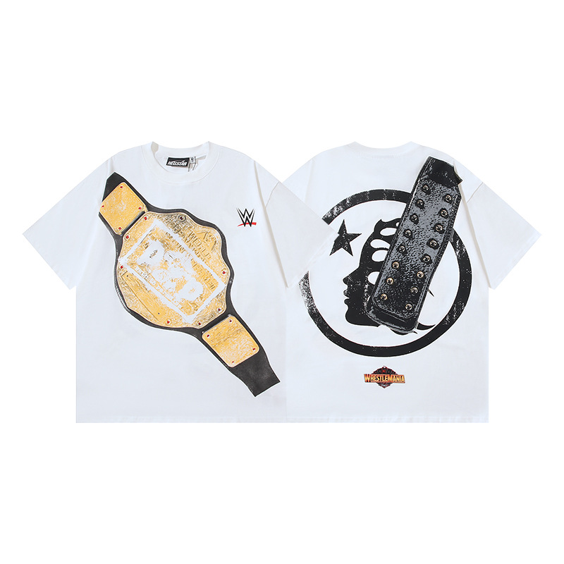 HELLSTAR WRESTLING BELT SHIRT WHITE