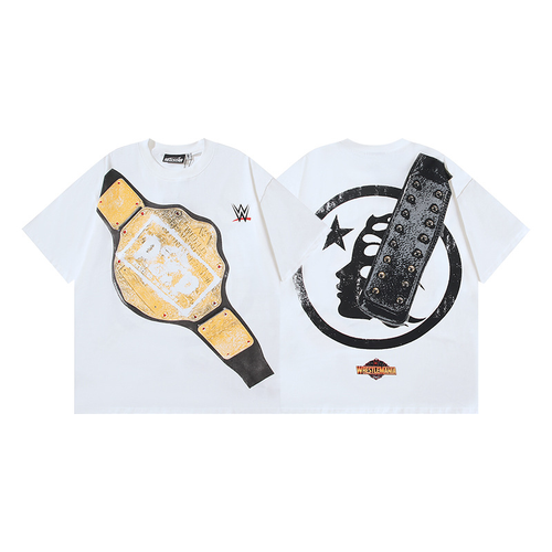 HELLSTAR WRESTLING BELT SHIRT WHITE