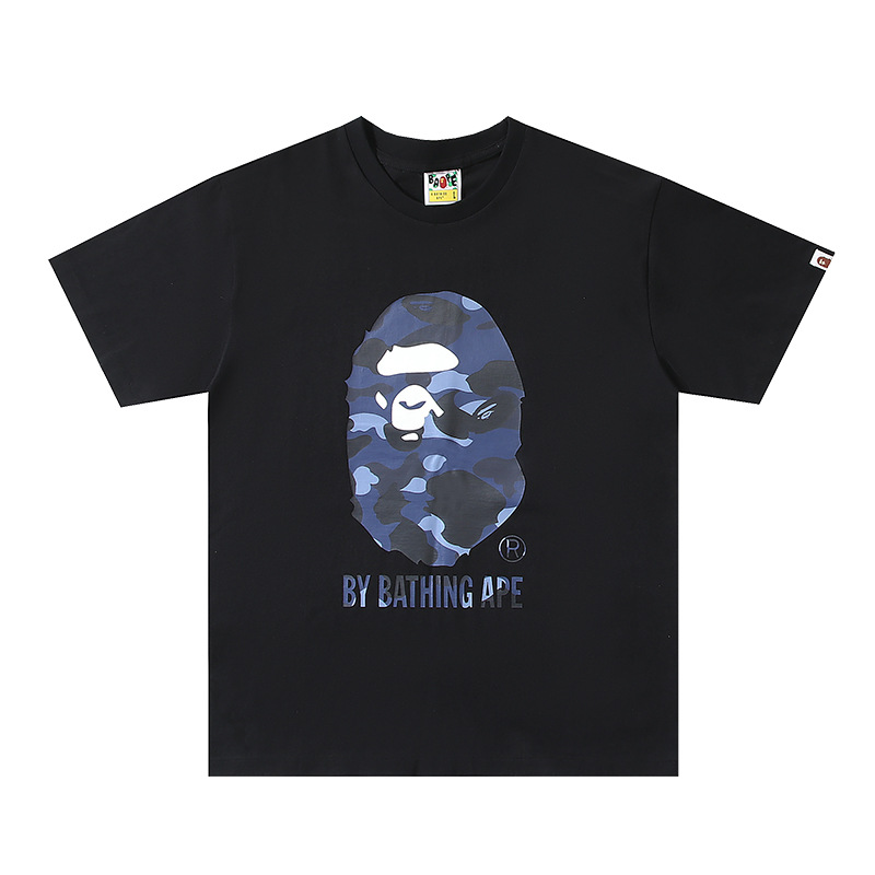 BAPE BLACK SHIRT BLUE APE CAMO