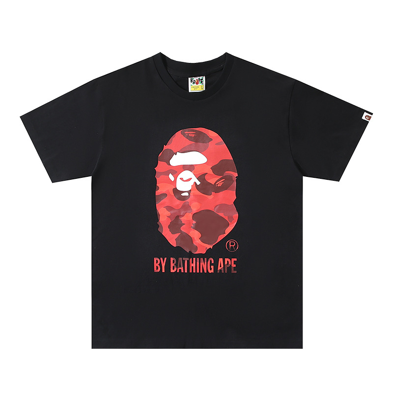 BAPE BLACK SHIRT RED APE CAMO