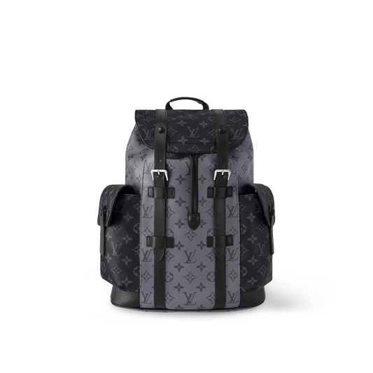 LV CHRIS PM BACKPACK BUCKLE GRAY BLACK