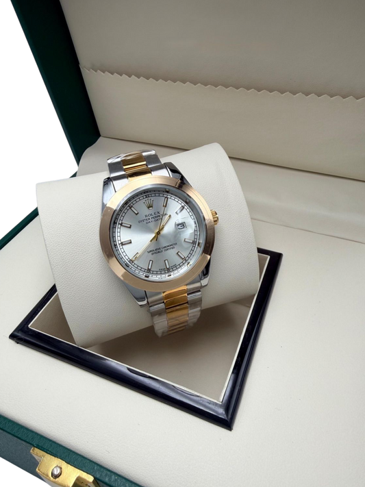 ROLEX THREE TONE LINEN DIAL OYSTER BRACELET
